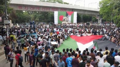 Photo of बांग्लादेश के विश्वविद्यालयों में फलस्तीन के समर्थन में छात्रों ने किया मार्च